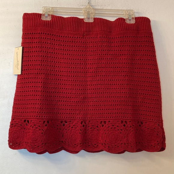 Universal Thread Red Crochet Drawstring Mini Skirt - Picture 4 of 8